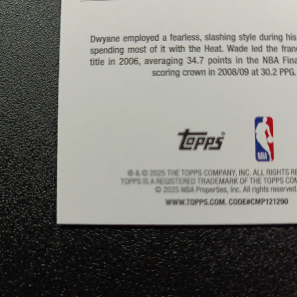 2025-26 Topps Basketball Card Dwyane Wade Silver Foil 45th Anniversary