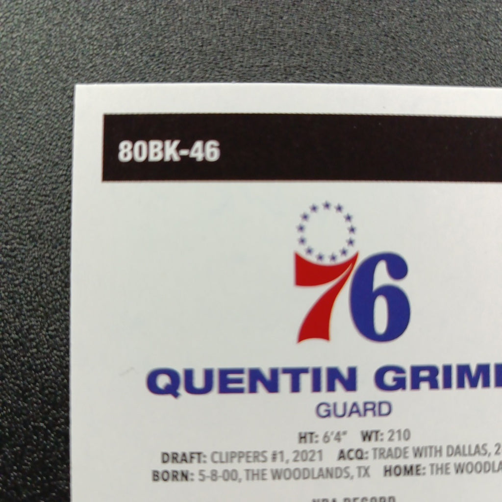 2025-26 Topps Basketball Card Quentin Grimes Silver Foil 45th Anniversary