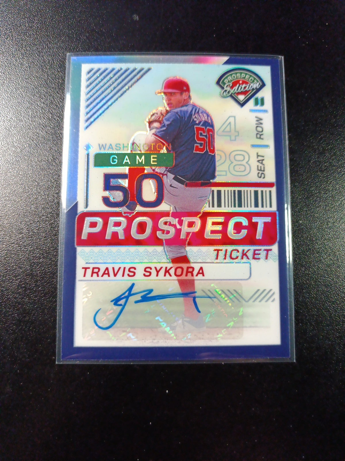 Prizm # /125 Autograph Travis Sykora Panini Prospect 24 Rookie Baseball Card MLB