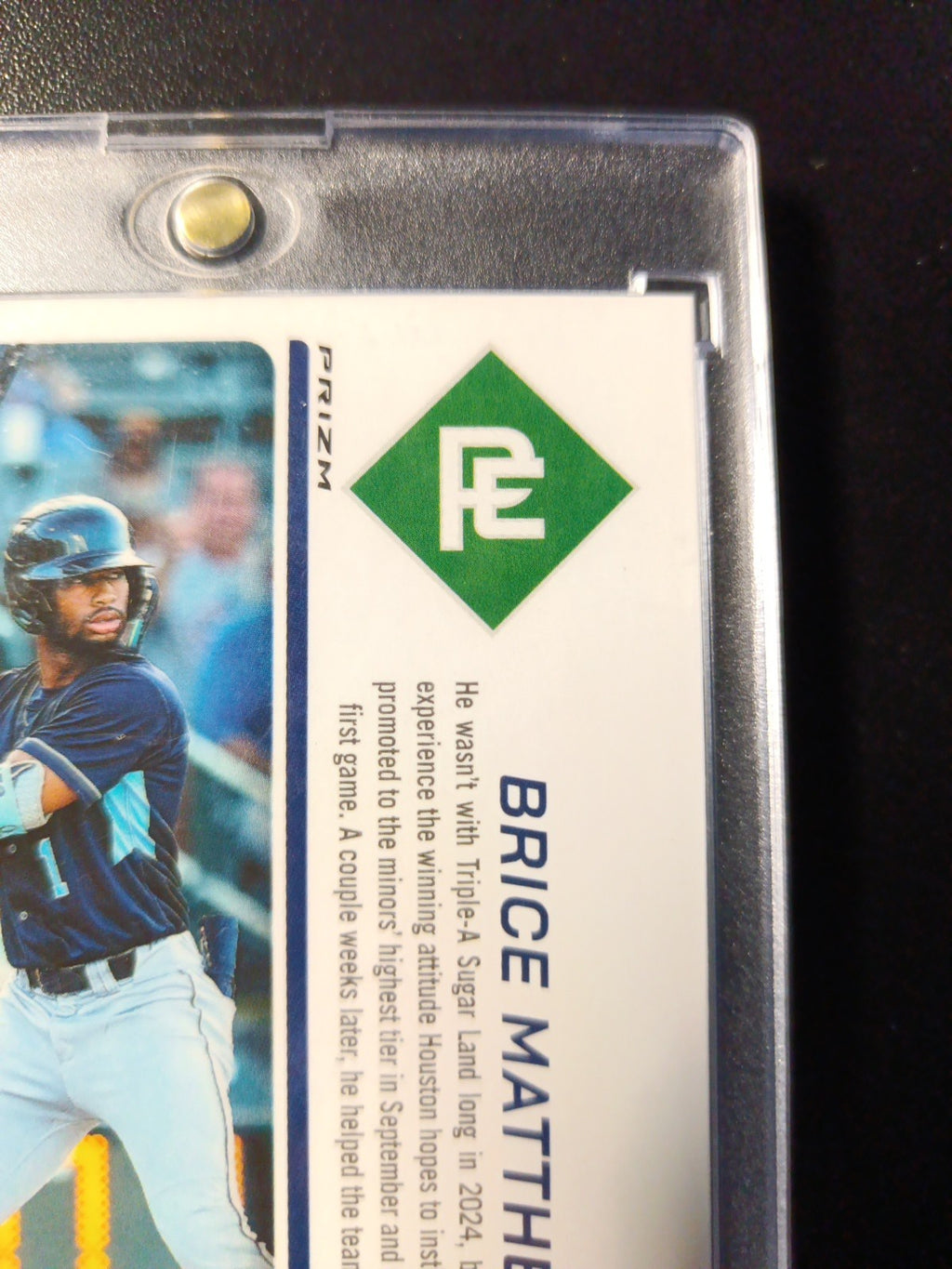 Super Rare Green Prizm Auto Brice Matthews Panini Prospect Rookie Baseball Card