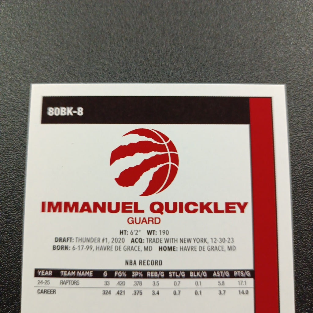 2025-26 Topps Basketball Card Immanuel Quickley Silver Foil 45th Anniversary