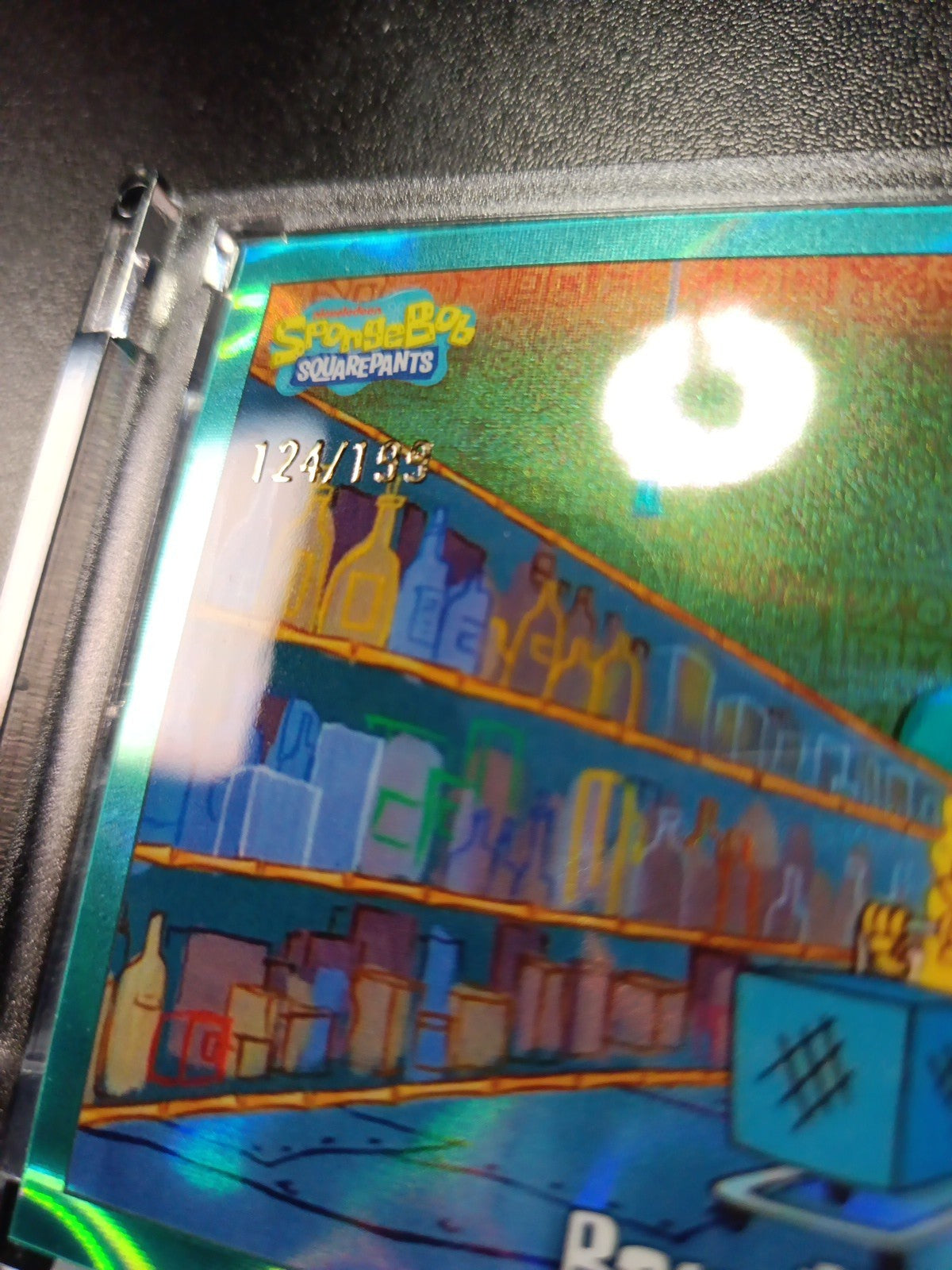 SpongeBob 124/199 Barg'N-Mart Shopping Aqua Lava Refractor Card Topps /199