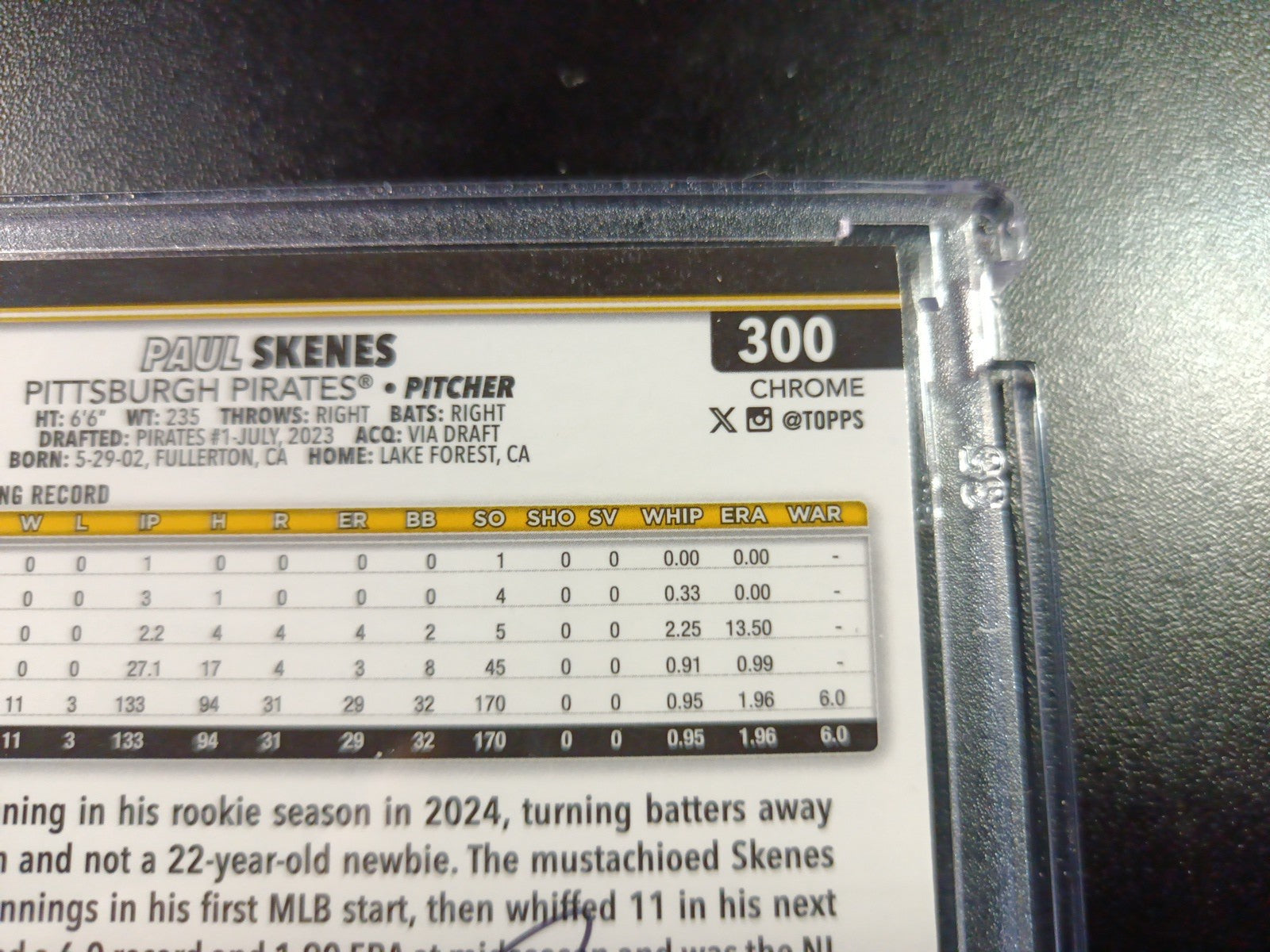 Paul Skenes Artist Sketch Baseball Card Topps All Star Rookie 2025 Gift Idea