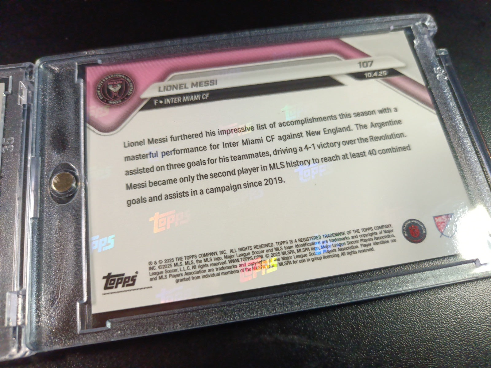 # /25 Lionel Messi Orange Foil Topps Now  Variant & Base Card 107 Soccer 2025