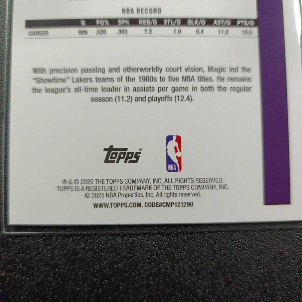2025-26 Topps Basketball Card Magic Johnson Silver Foil 45th Anniversary