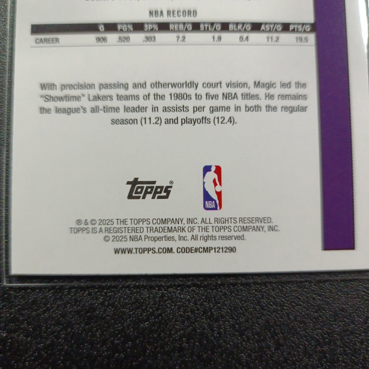 2025-26 Topps Basketball Card Magic Johnson Silver Foil 45th Anniversary