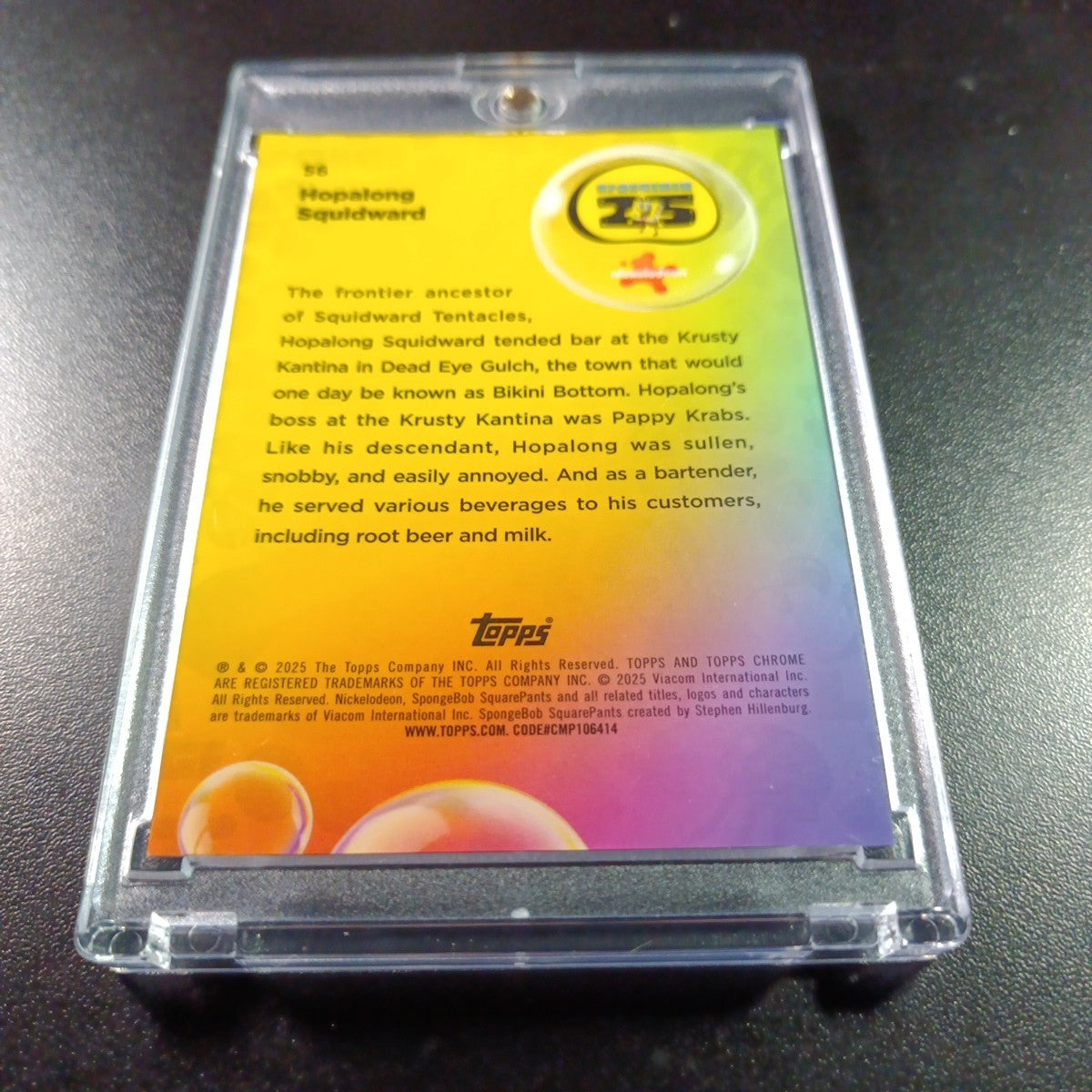 SpongeBob /25 Night Shift Manager Hopalong Squidward Cracked Ice Variant Card