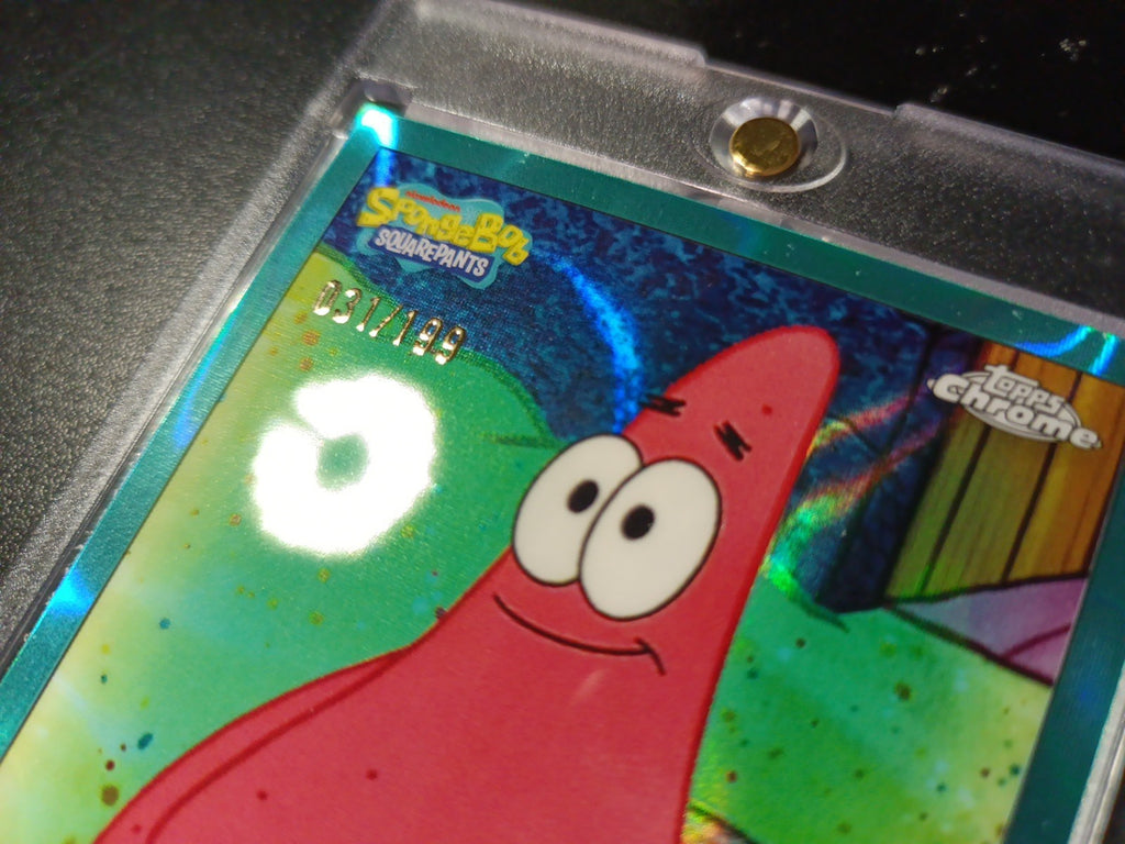 SpongeBob # 31/199 Patrick Star Aqua Lava Refractor Card Topps Case Hit /199