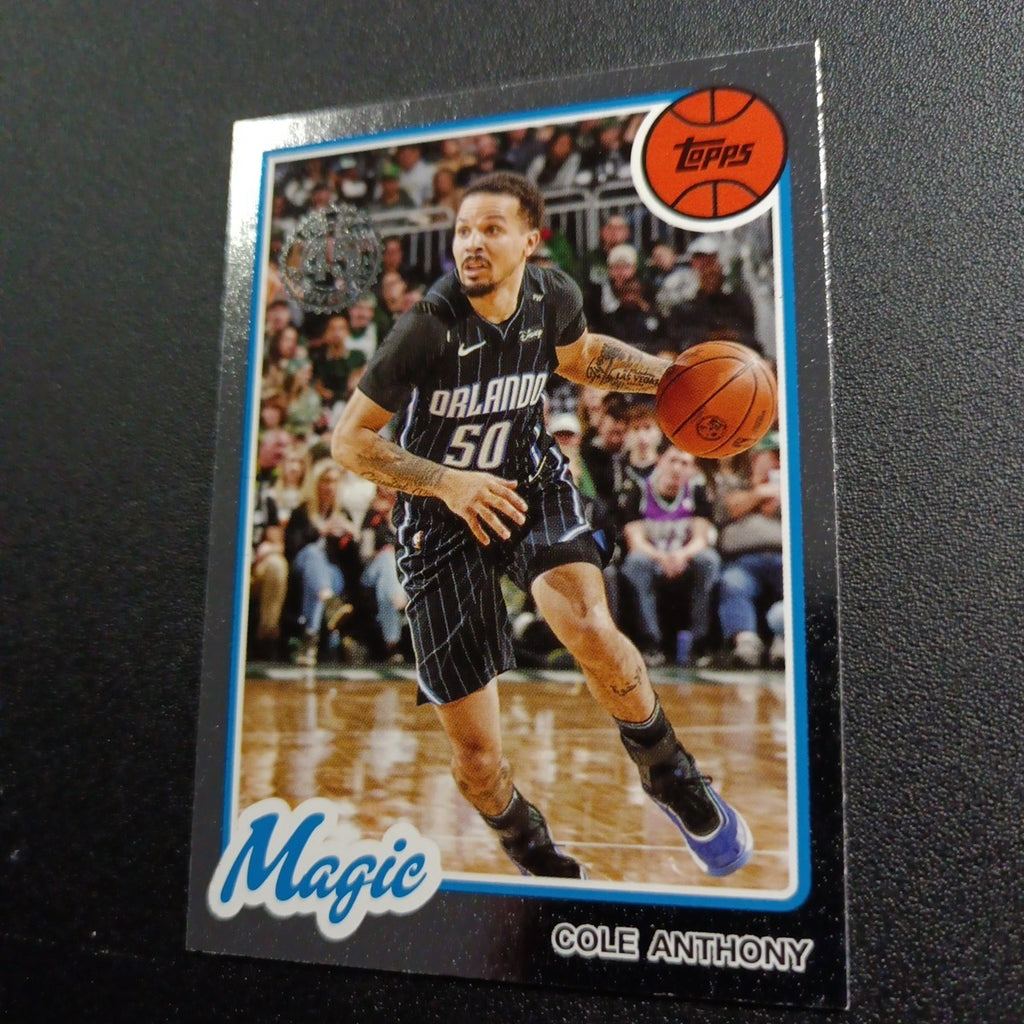 2025-26 Topps Basketball Card Cole Anthony Silver Foil 45th Anniversary