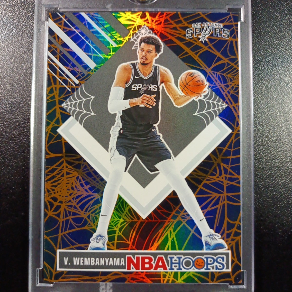 Spider Web Holo Wembanyama NBA Haunted Hoops 2024-25 Basketball Card Spurs Prizm