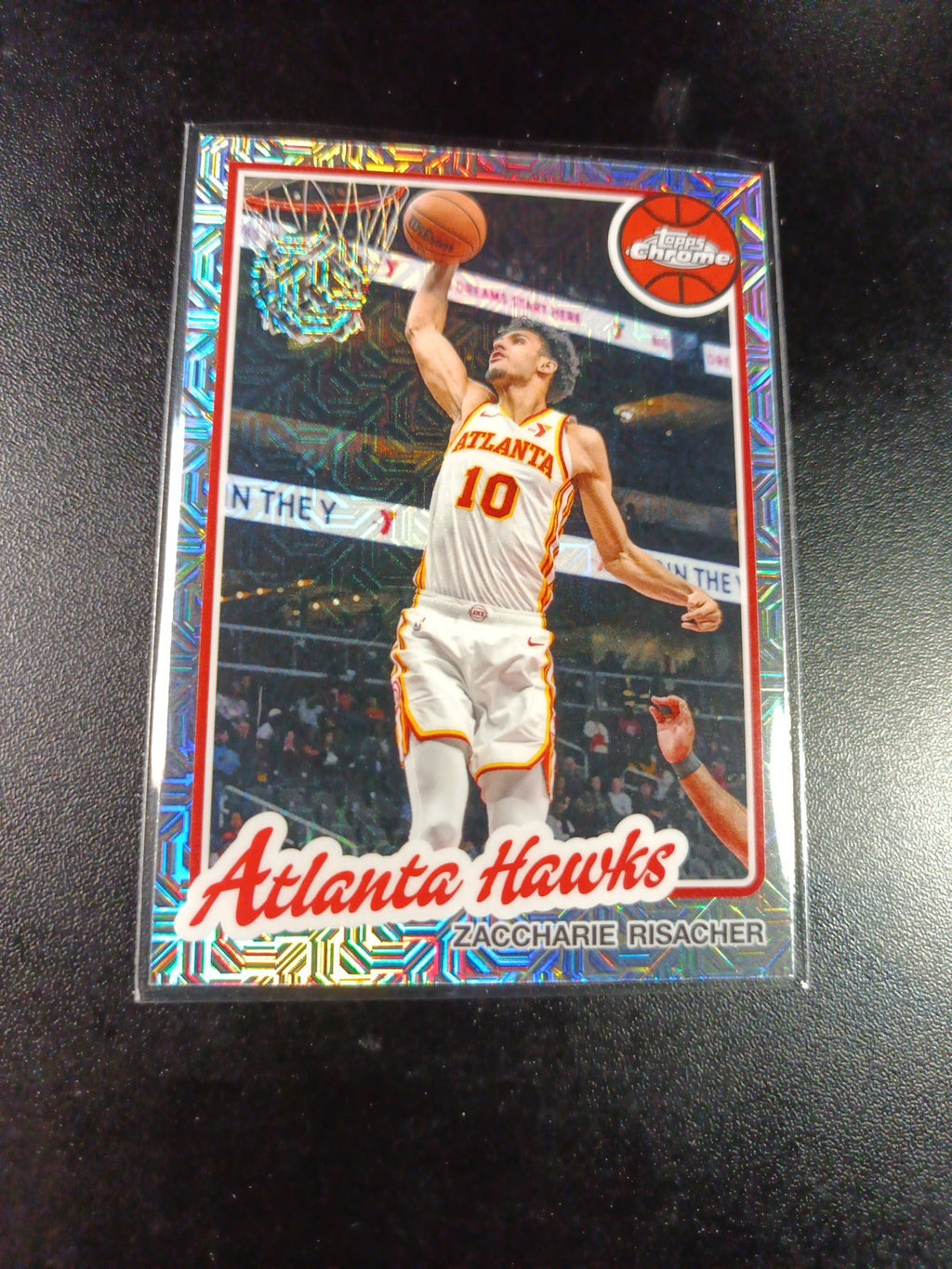 Mojo Refractor Zaccharie Risracher 45th Anniversary Card 25-26 Topps Basketball