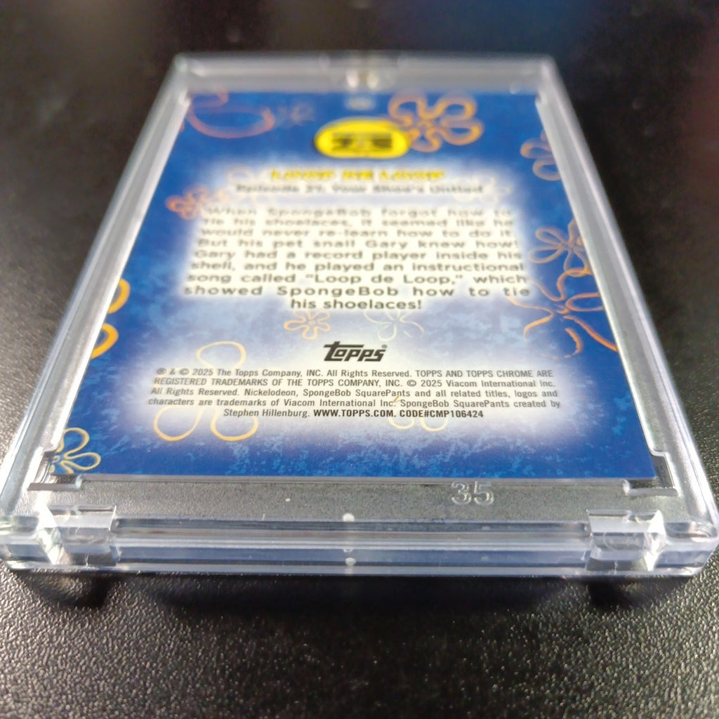 SpongeBob 3/50 Gold Refractor Loop De Loop Song Card Topps Chrome /50