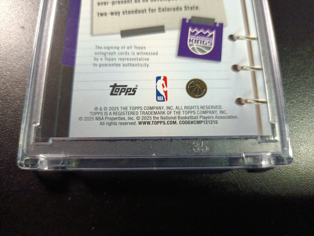 Rookie Autograph Nique Clifford New Applicant Card 2025-26 Topps Basketball NBA
