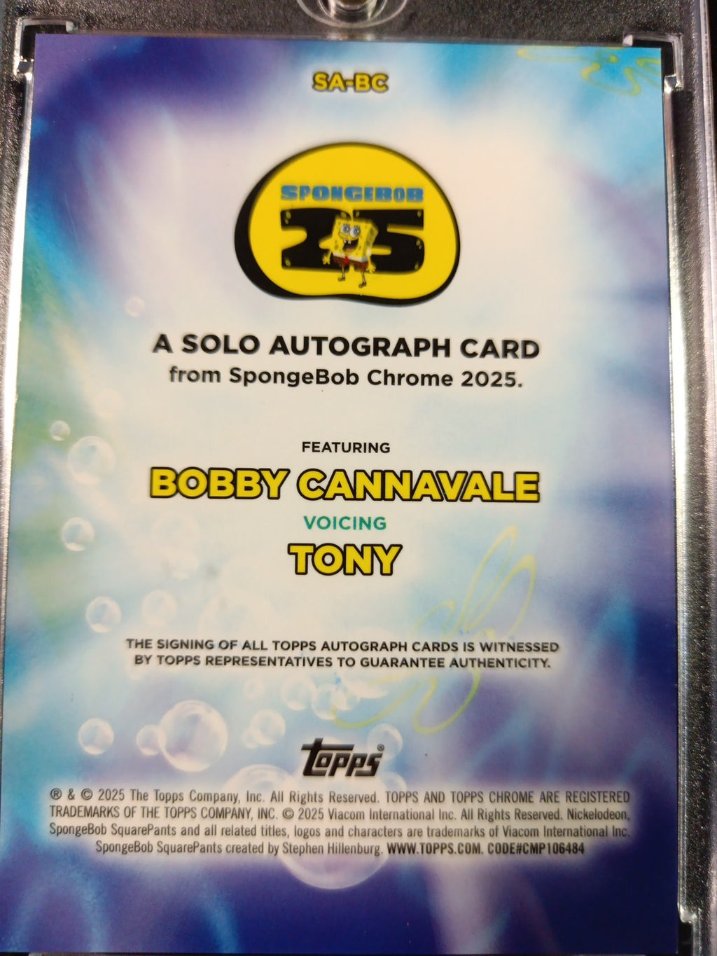 SpongeBob Refractor Autograph Tony Bobby Cannavale Card Topps Case Hit