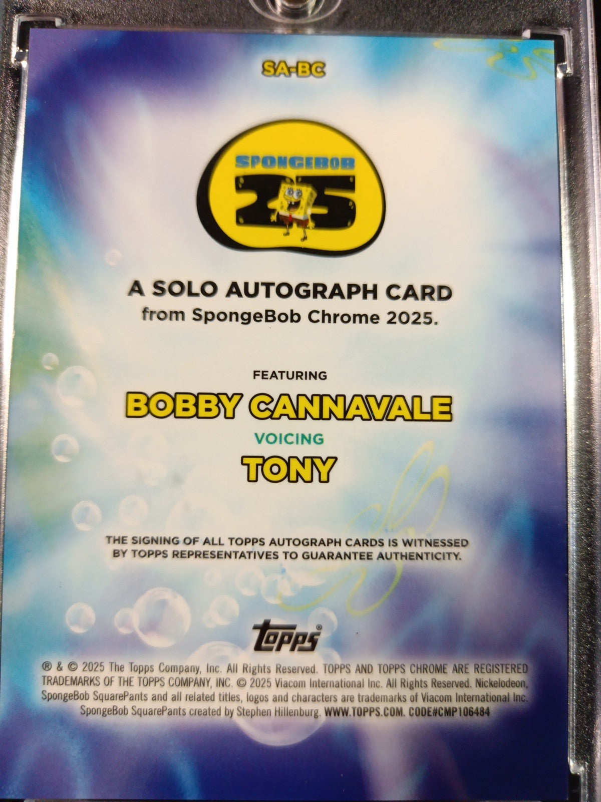 SpongeBob Refractor Autograph Tony Bobby Cannavale Card Topps Case Hit