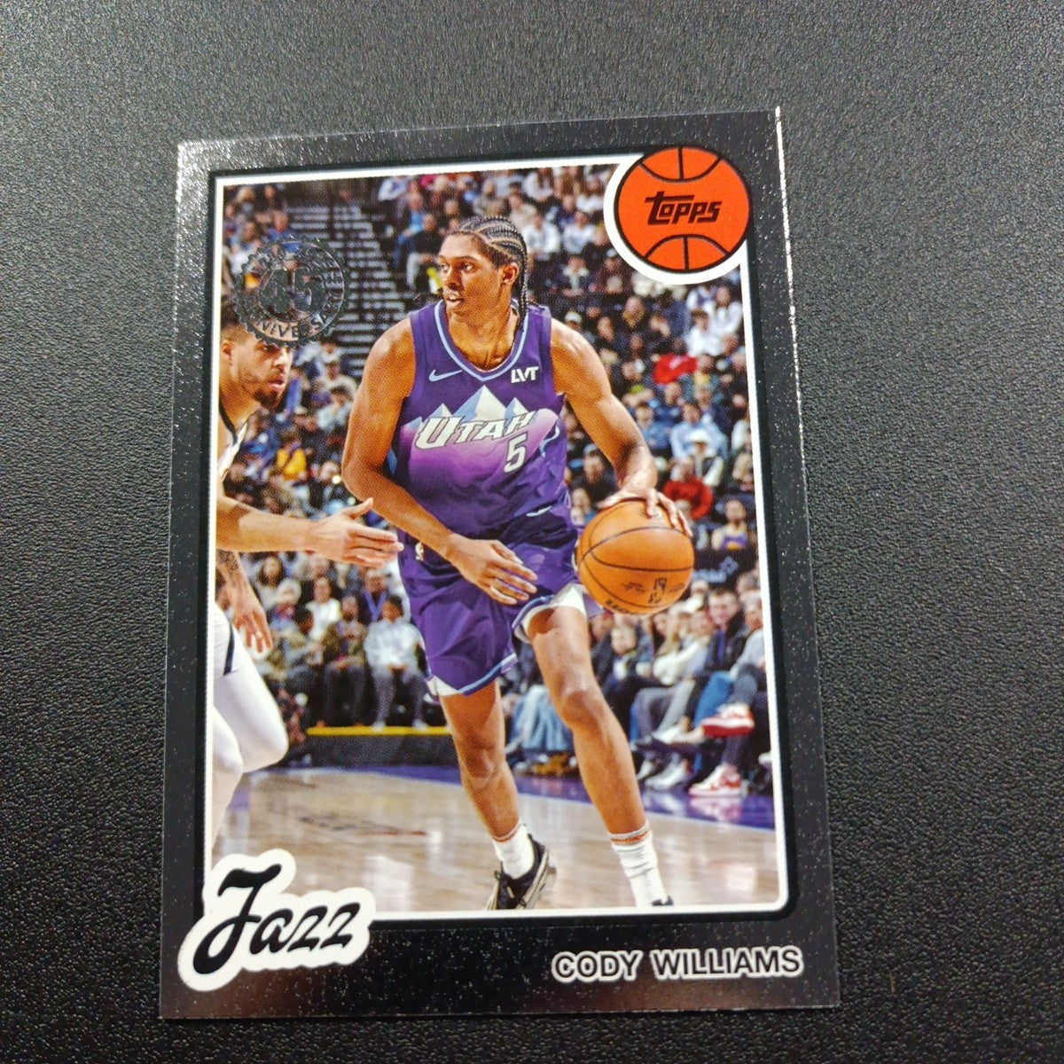 2025-26 Topps Basketball Card Cody Williams Silver Foil 45th Anniversary