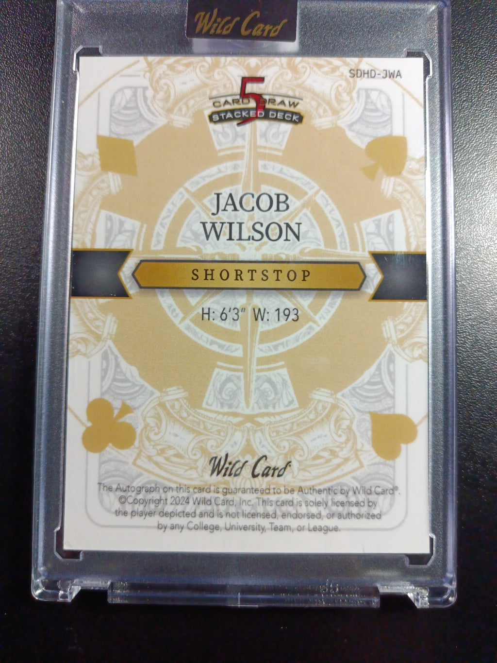 RARE # 1/1 Autograph Jacob Wilson Rainbow Prizm Rookie Baseball Wild Card /1