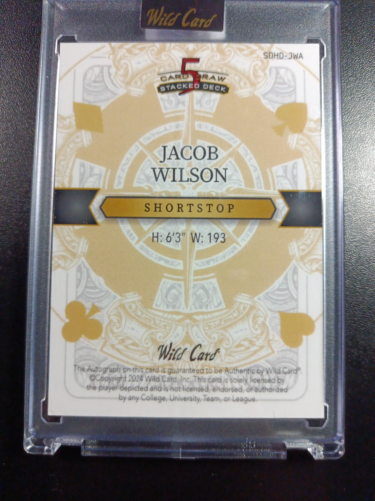 RARE # 1/1 Autograph Jacob Wilson Rainbow Prizm Rookie Baseball Wild Card /1