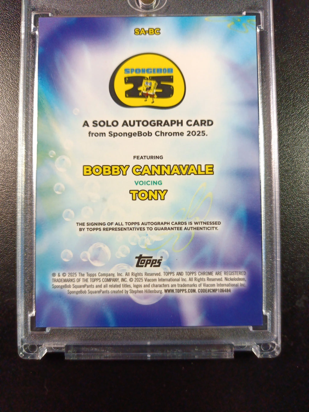 SpongeBob Refractor Autograph Tony Bobby Cannavale Card Topps Case Hit