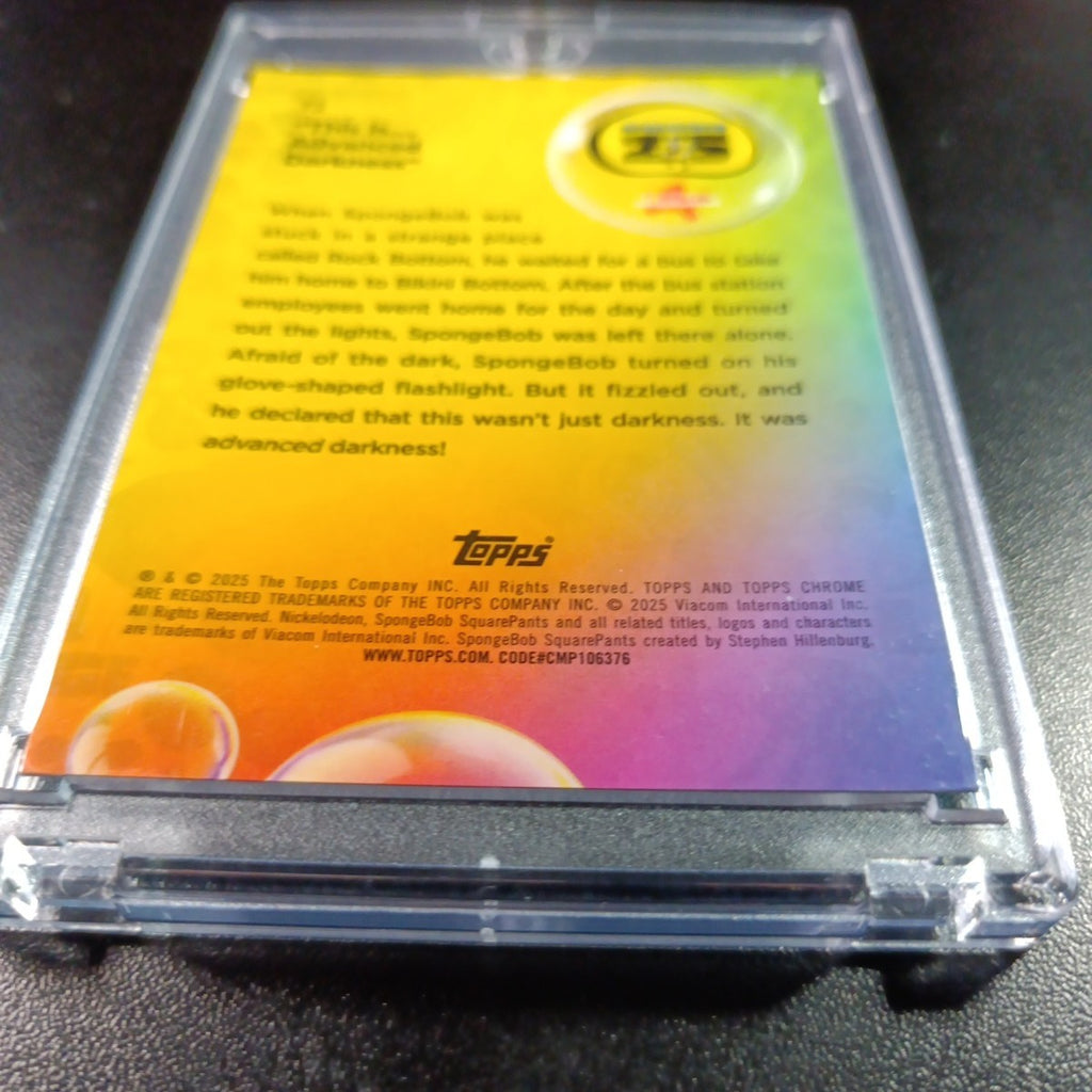SpongeBob 113/199 This Is Advanced Darkness Aqua Lava Refractor Card Topps /199