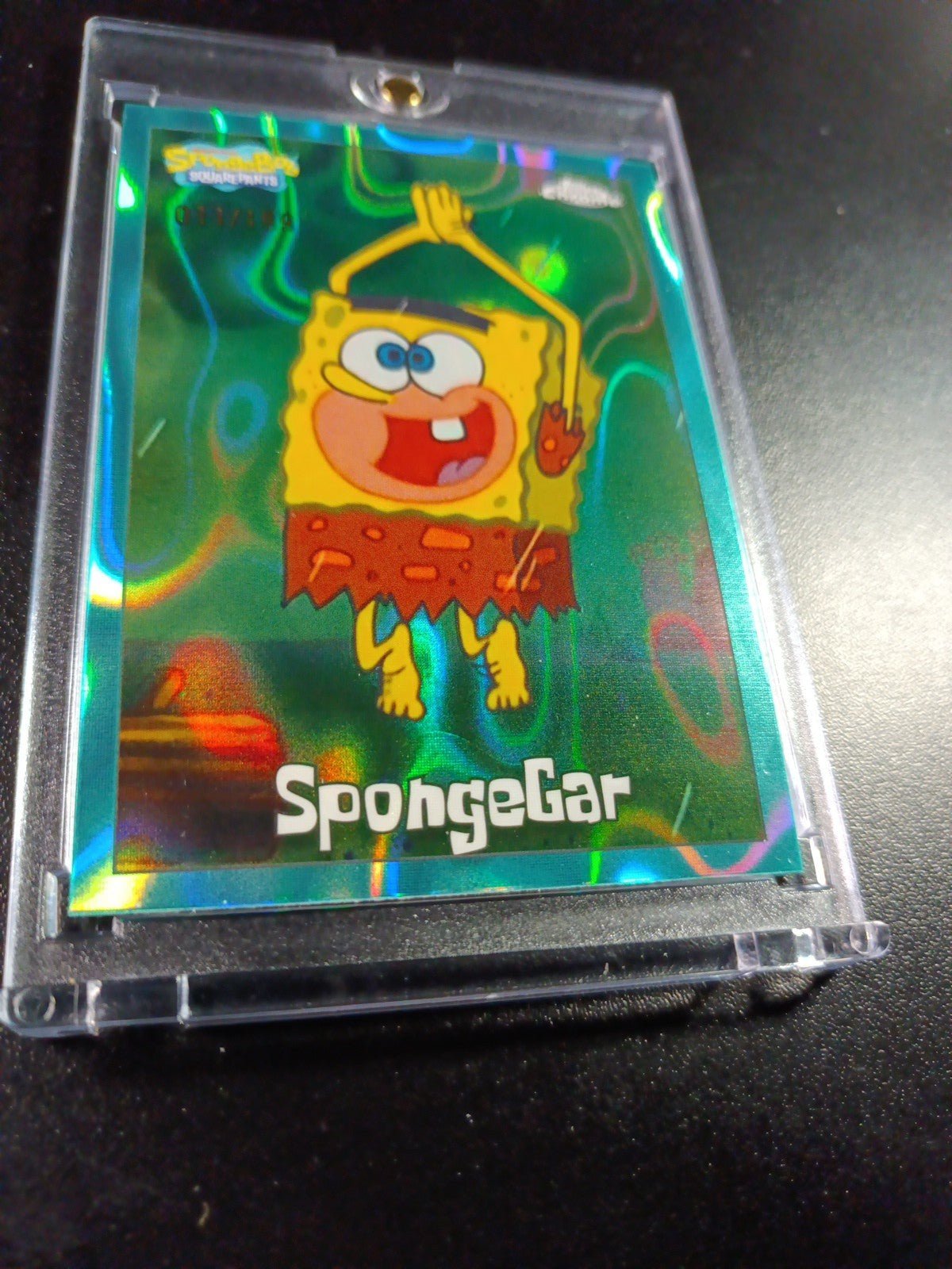 SpongeBob 11/199 SpongeGar LOW NUMBER Aqua Lava Refractor Card Topps Chrome /199