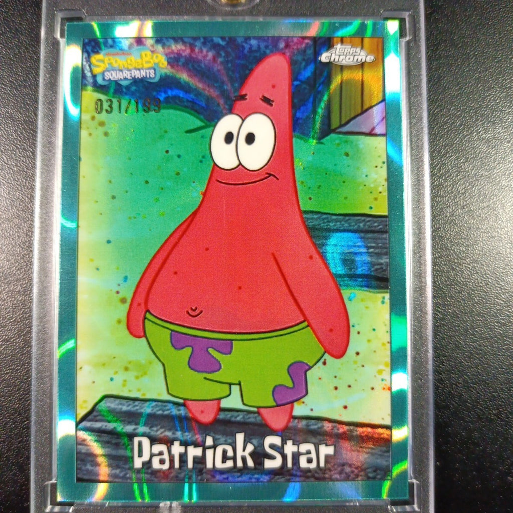 SpongeBob # 31/199 Patrick Star Aqua Lava Refractor Card Topps Case Hit /199