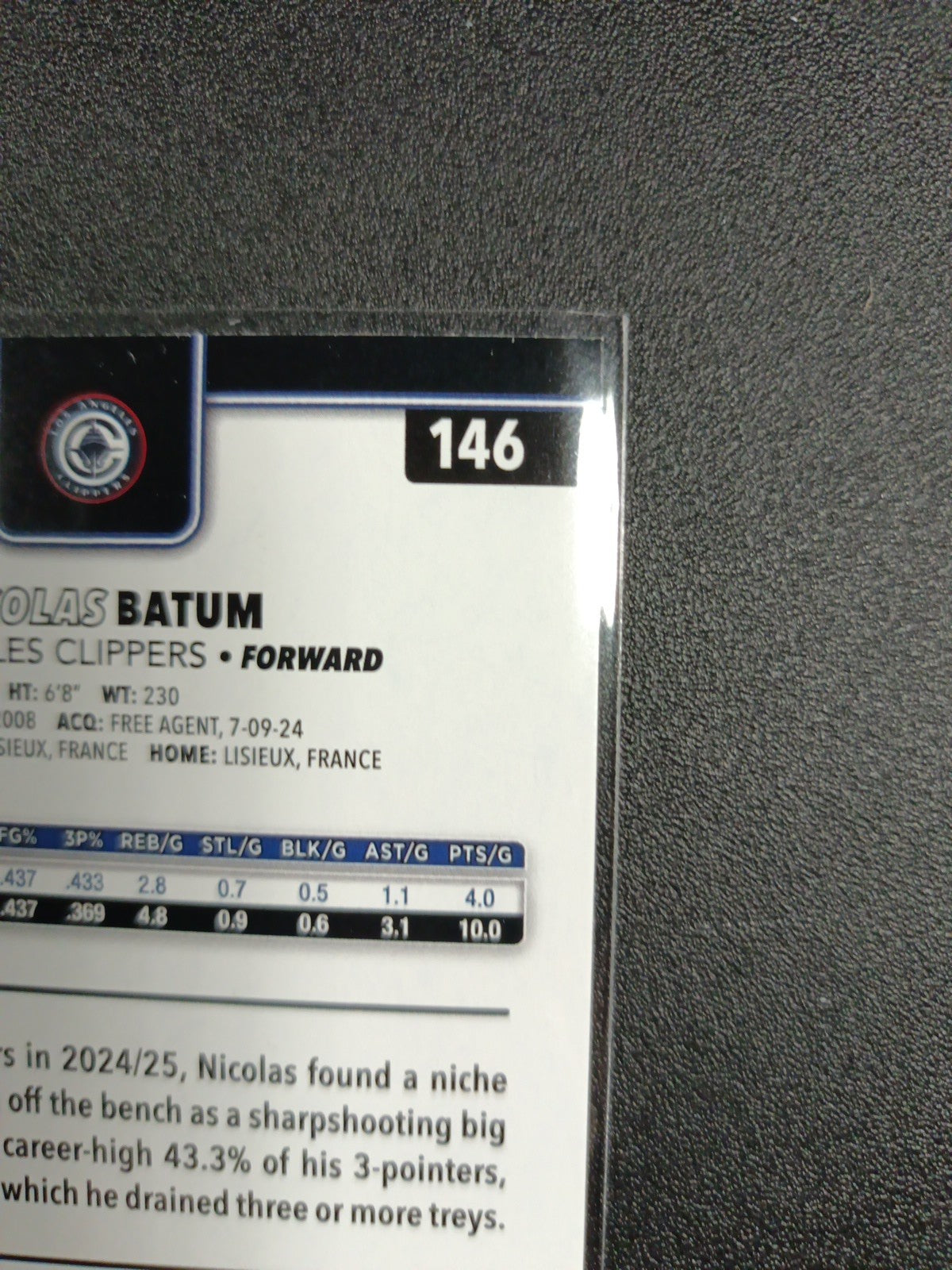 # /2025 Gold Topps Basketball 2025-26 Card Nicolas Batum 1784/2025 Case Hit