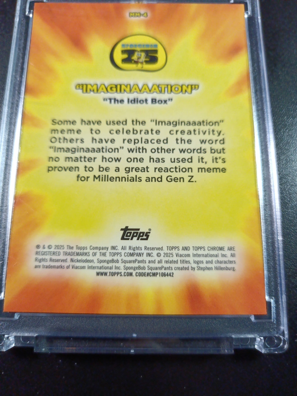 SpongeBob Masterful Memes Imaginaaation pongeBob Card Topps Case Hit MM-4