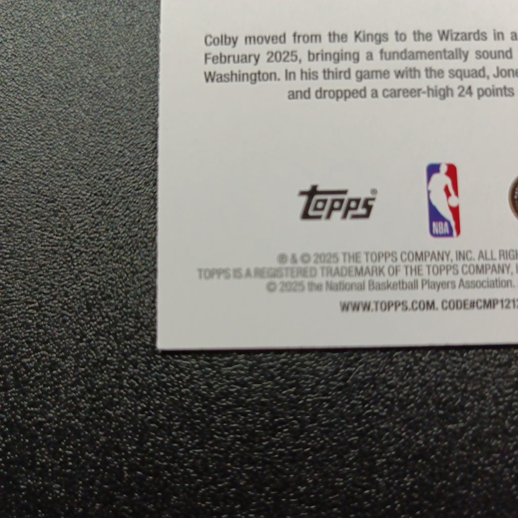 2025-26 Topps Basketball Card Colby Jones Silver Foil 45th Anniversary