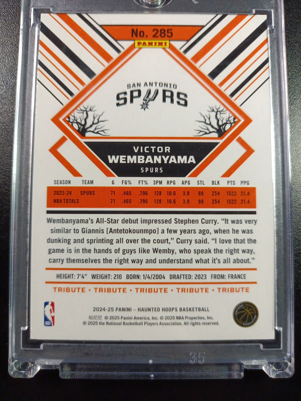 Spider Web Holo Wembanyama NBA Haunted Hoops 2024-25 Basketball Card Spurs Prizm