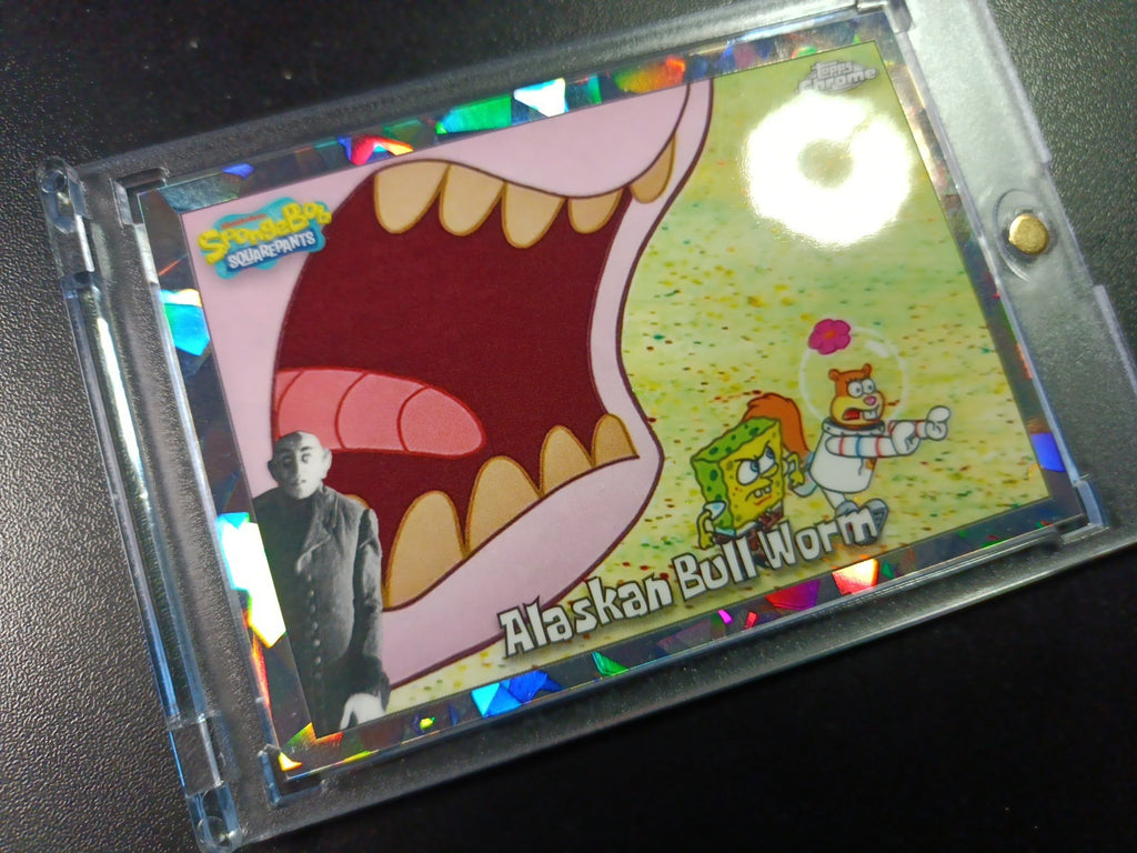 SpongeBob #1/25 Night Shift Manager Alaskan Bull Worm Cracked Ice Prizm Case Hit