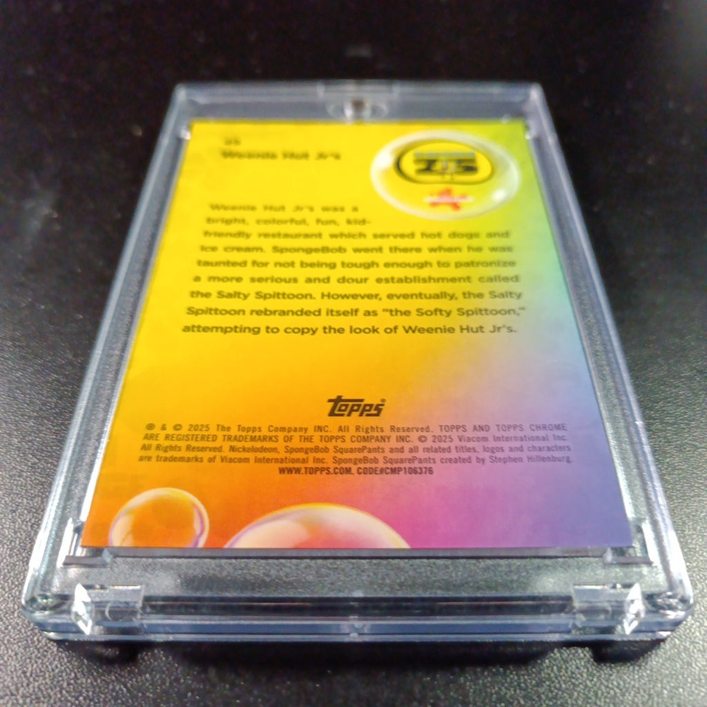 SpongeBob # 105/175 Silver Wave Refractor Weenie Hut Jr's Card Topps Chrome /175