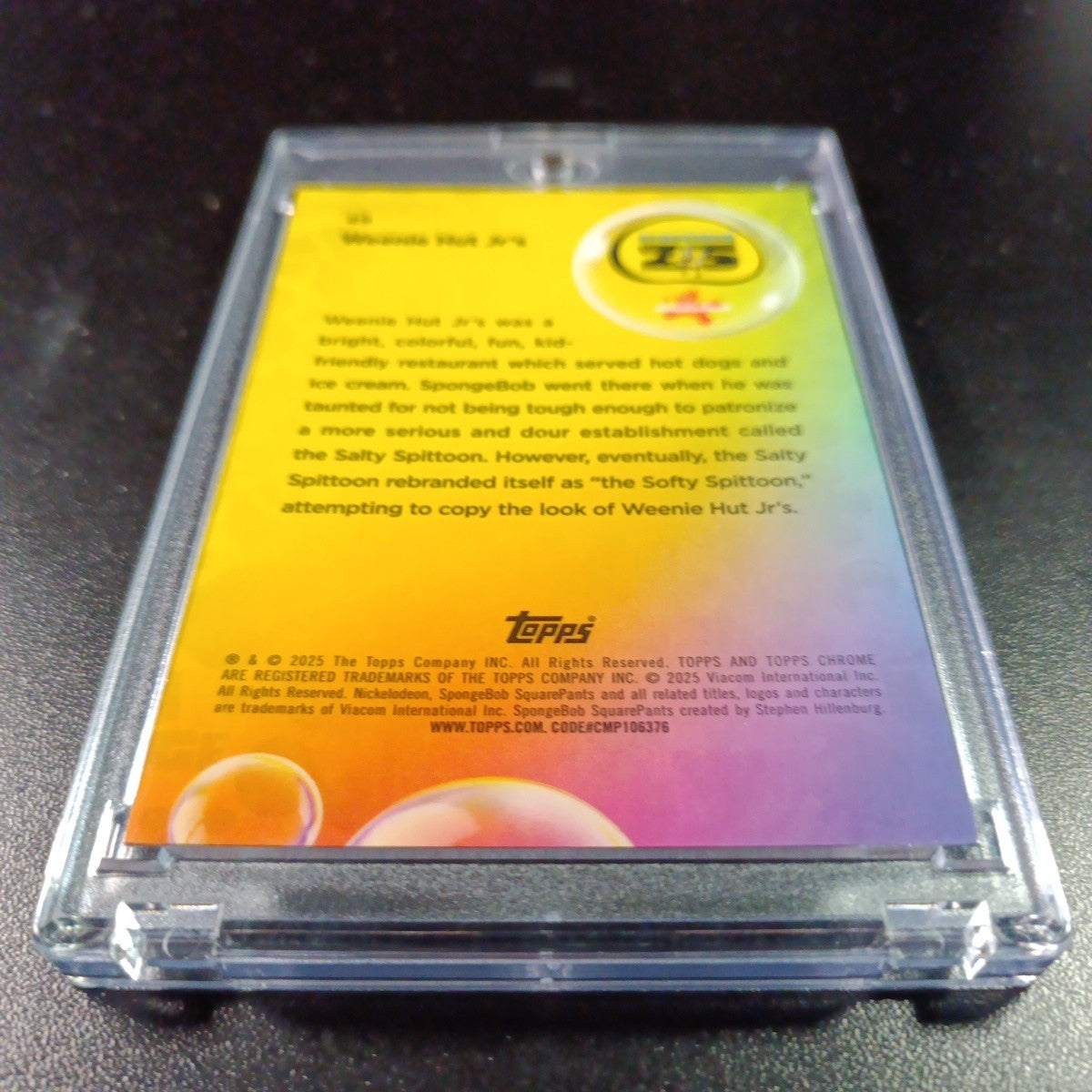 SpongeBob # 105/175 Silver Wave Refractor Weenie Hut Jr's Card Topps Chrome /175