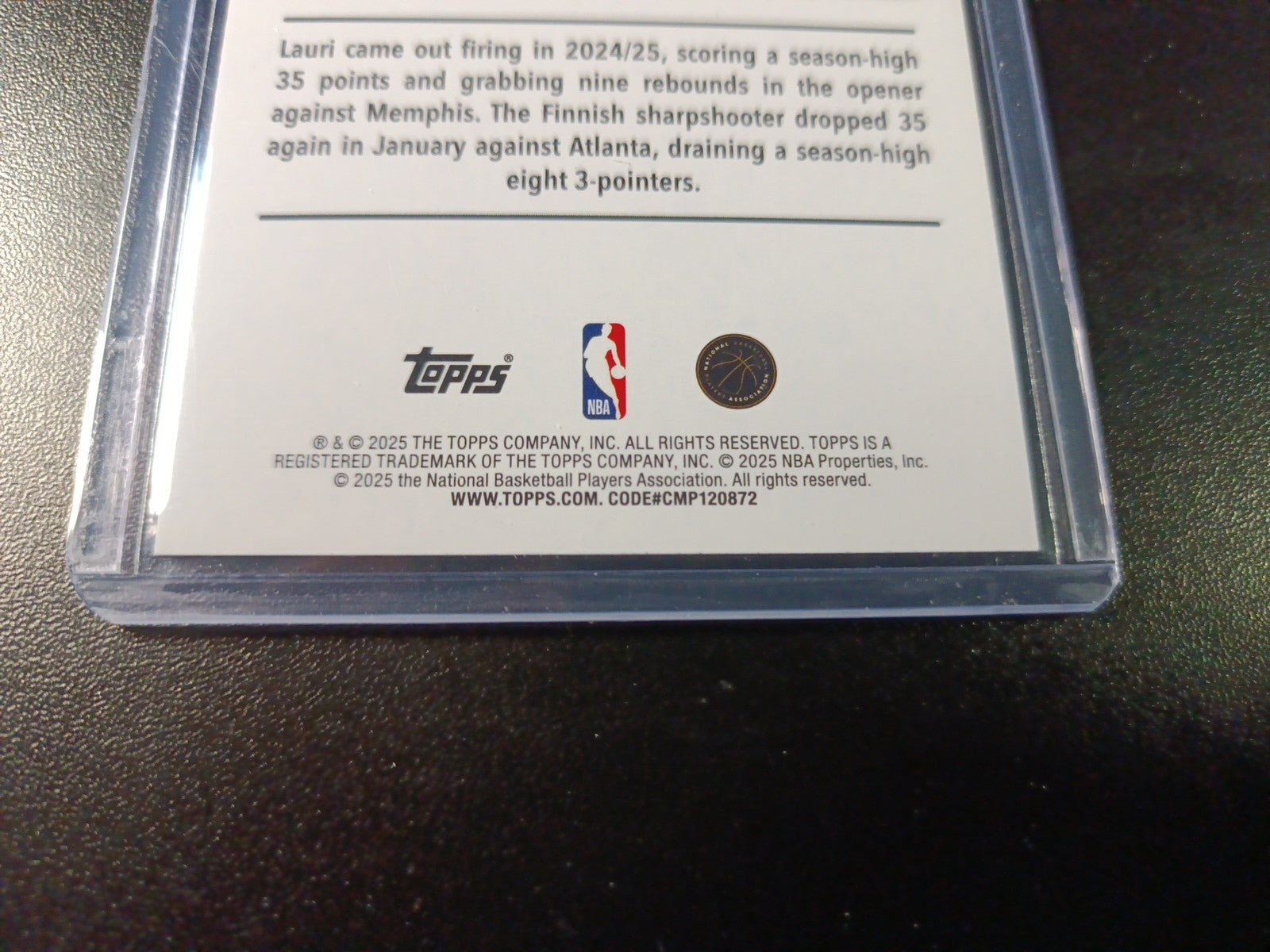 # /2025 Gold Topps Basketball 2025-26 Card Lauri Markkanen 515/2025 Case Hit