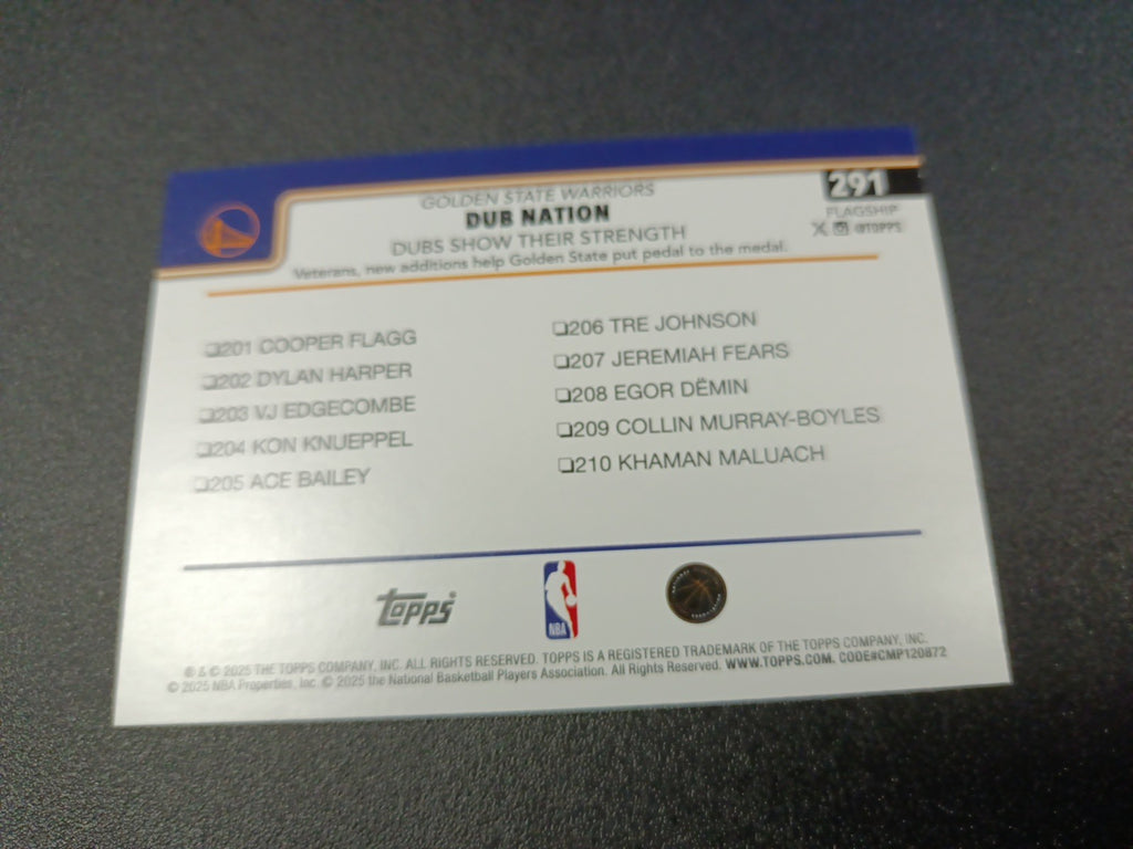 # /150 Topps Basketball 2025-26 Stephen Curry Dub Nation Blue Speck Prizm Dubs