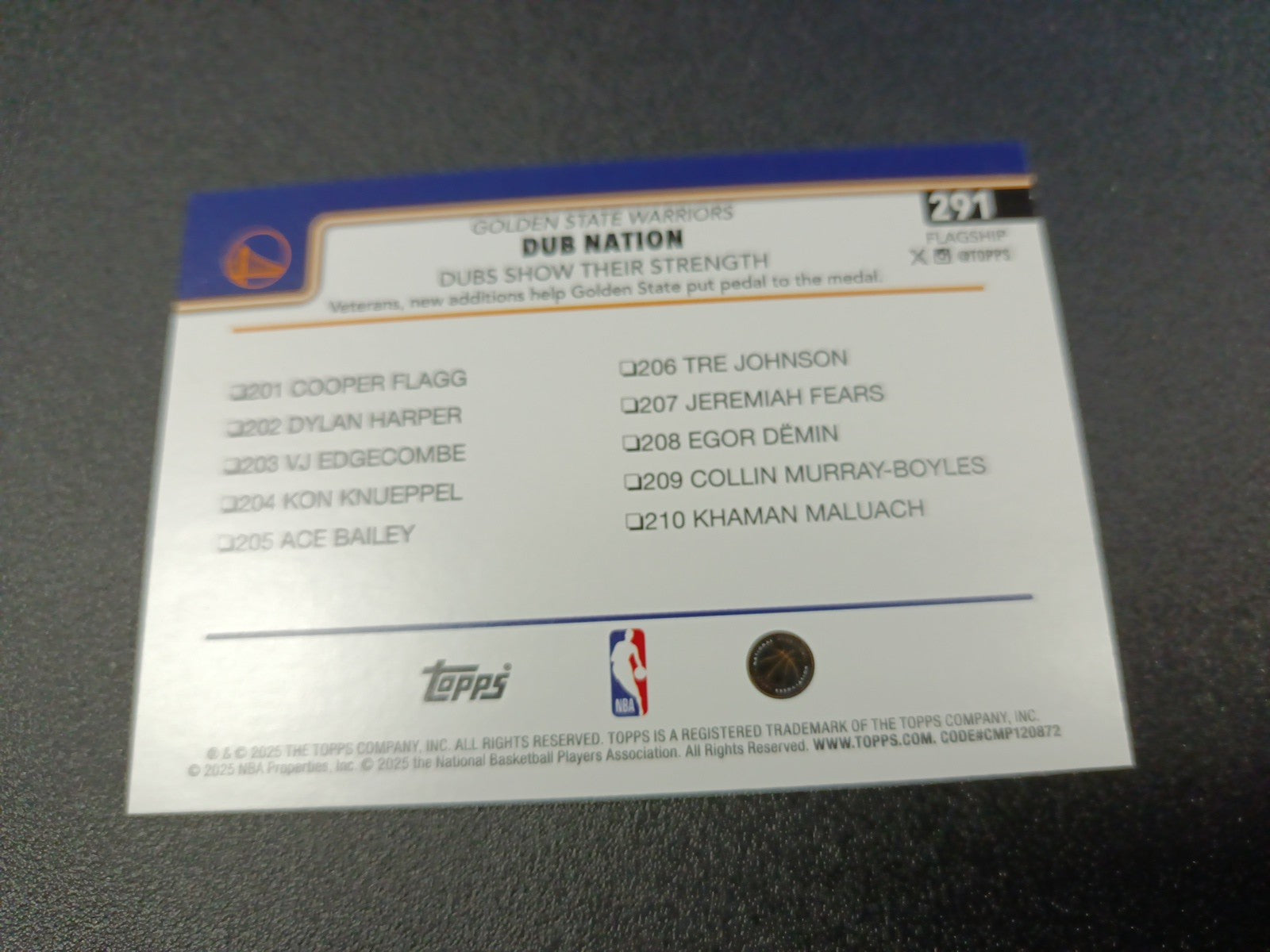 # /150 Topps Basketball 2025-26 Stephen Curry Dub Nation Blue Speck Prizm Dubs