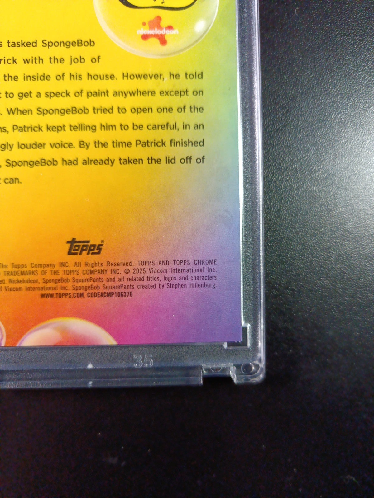 SpongeBob # 20/175 Silver Wave Refractor Patrick Careful SpongeBob Card /175