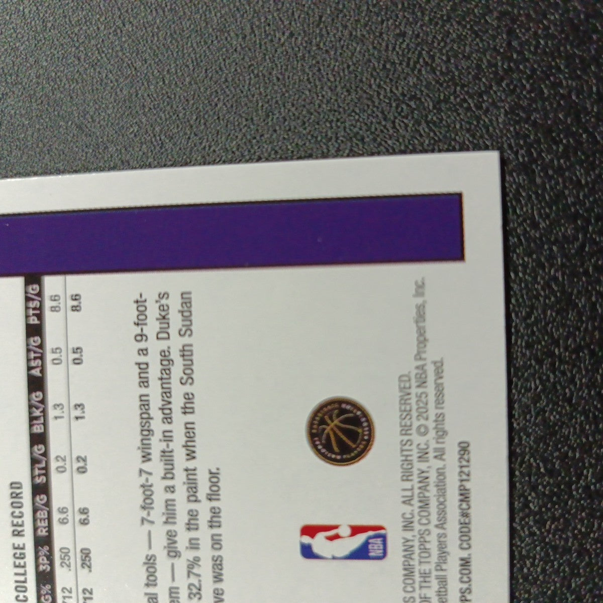 2025-26 Topps Basketball Card Khaman Maluach Silver Foil 45th Anniversary