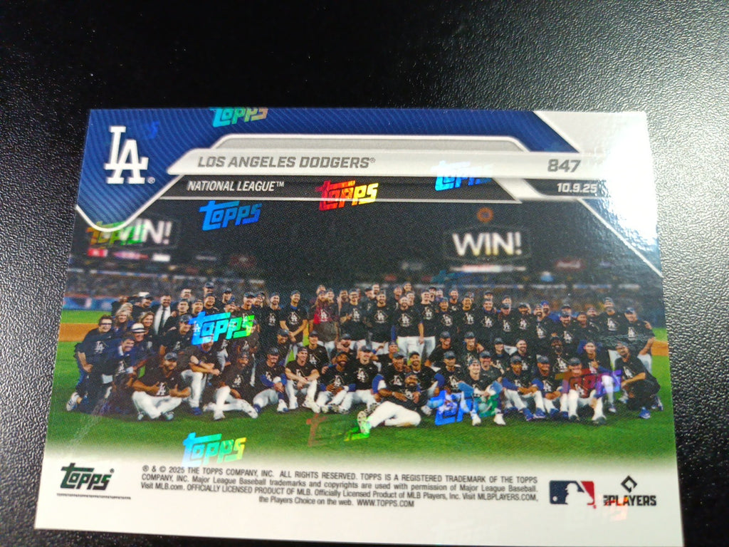 # /10 Black Foil Topps NOW 847 Dodgers MLB World Series Case Hit Baseball Card