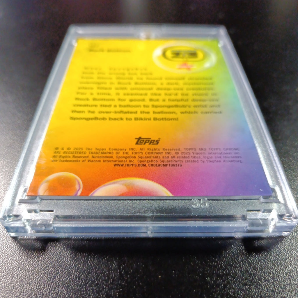 SpongeBob 24/199 Rock Bottom Aqua Lava Refractor Card Topps Chrome /199