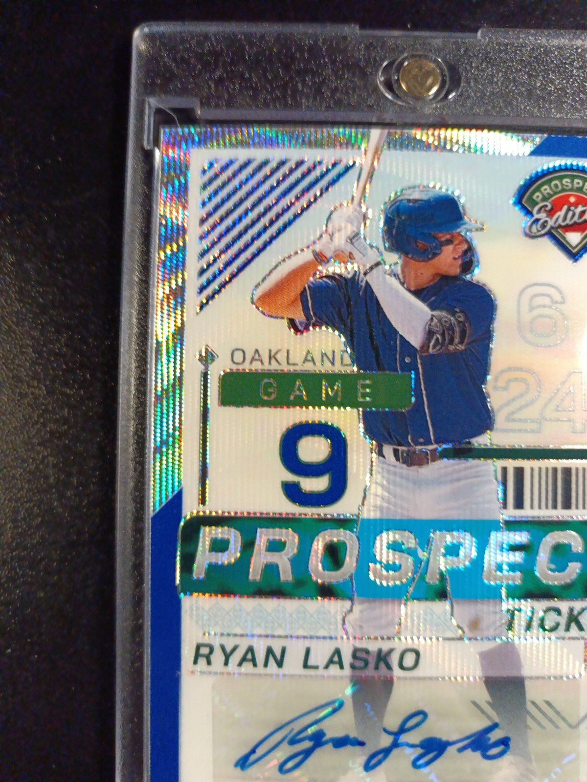 /75 Autograph Ryan Lasko Athletics Rookie Wave Prizm Baseball Card 