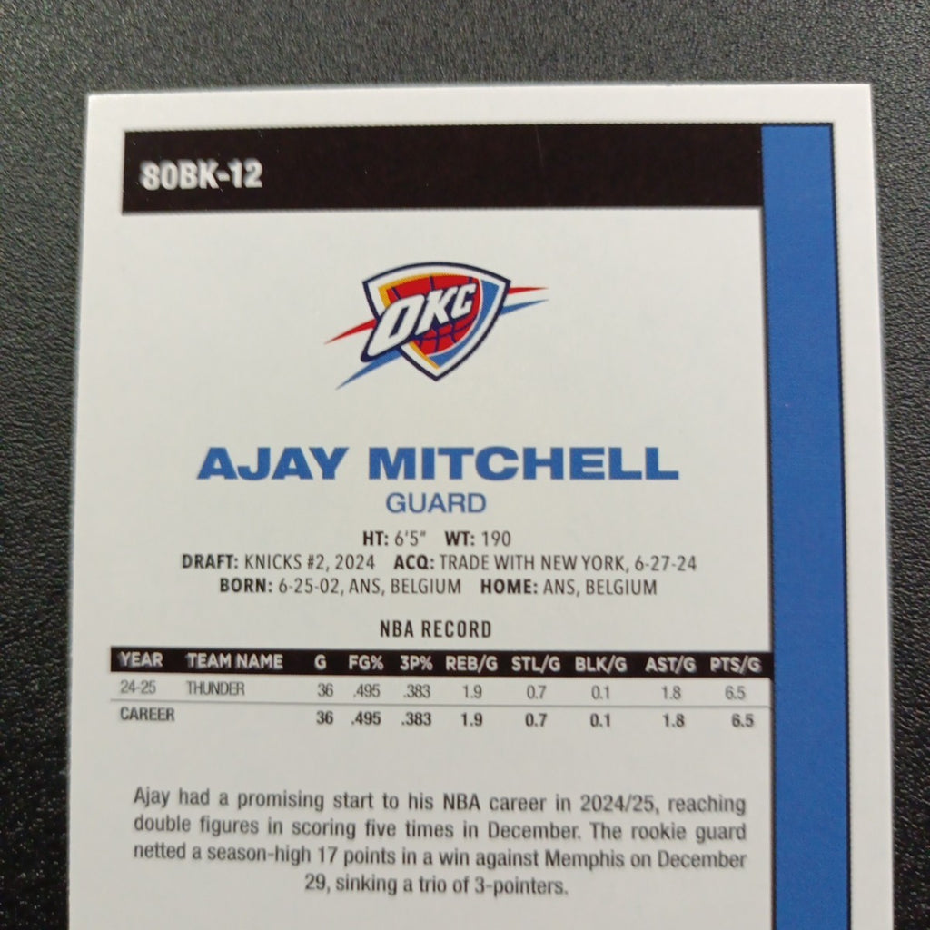 2025-26 Topps Basketball Card Ajay Mitchell Silver Foil 45th Anniversary