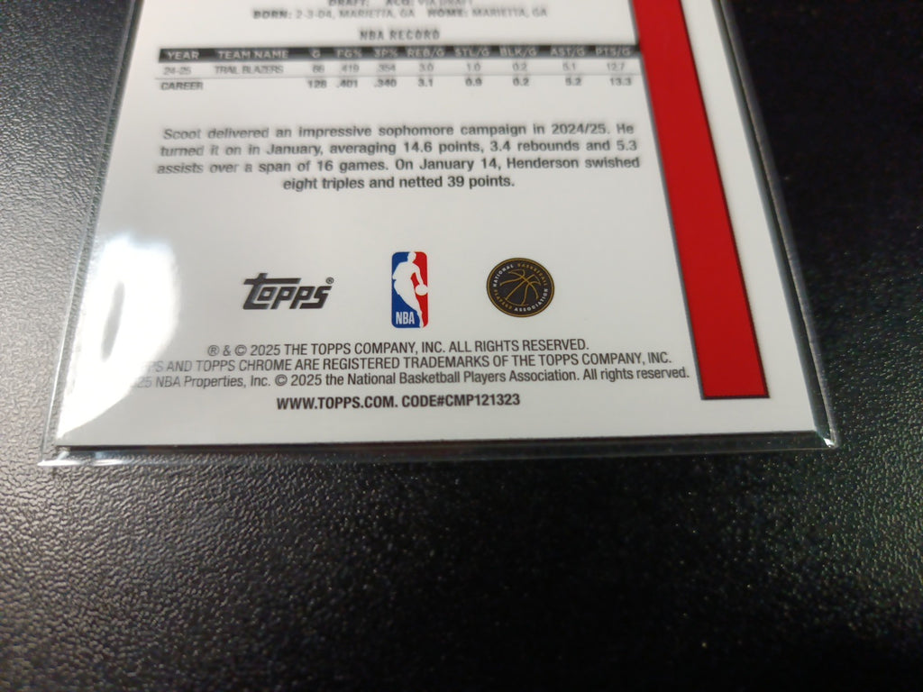 Mojo Refractor Scoot Henderson 45th Anniversary Card 25-26 Topps Basketball 