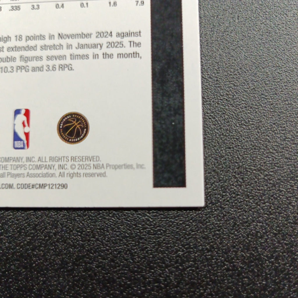 2025-26 Topps Basketball Card Jalen Wilson Silver Foil 45th Anniversary