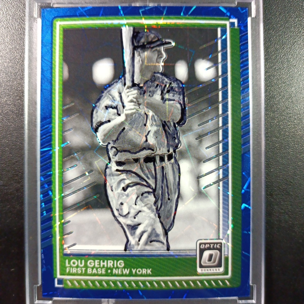 Lou Gehrig Prizm Artist Sketch Baseball Card Panini Donruss Optic