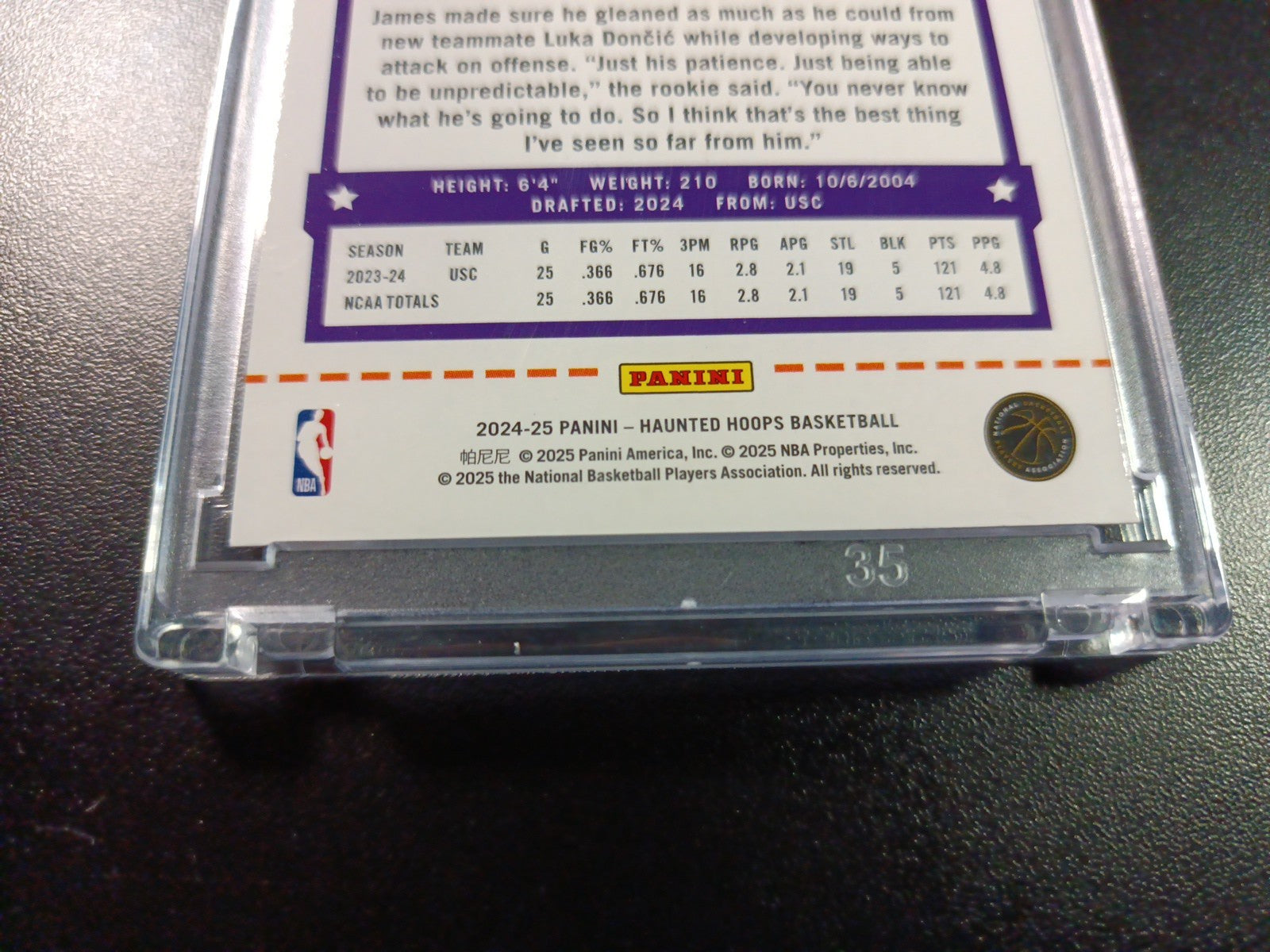 Bronny James Jr Rookie Web Holo NBA Haunted Hoops 2024-25 Basketball Card Lakers