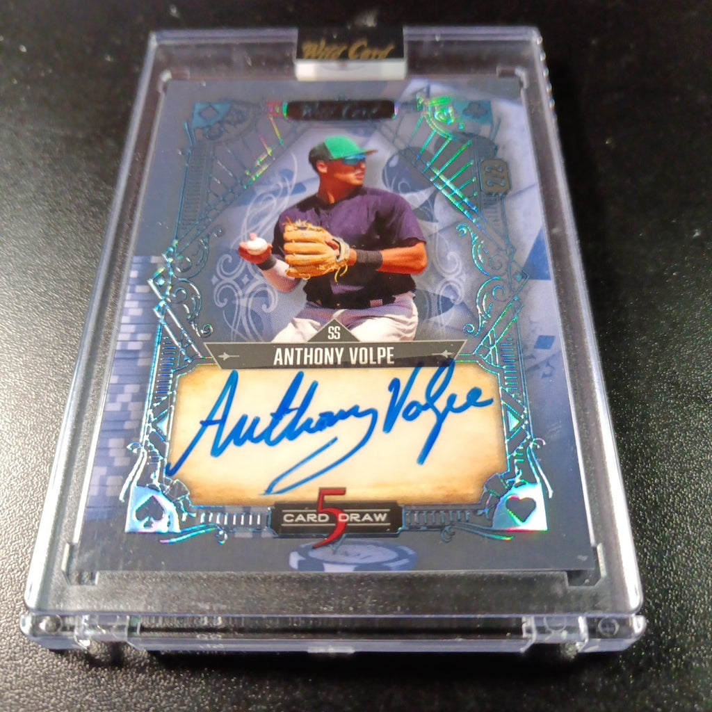 # 2/2 Autograph Anthony Volpe Holo Foil Blue Rookie Baseball Wild Card  MLB