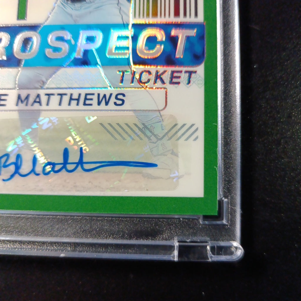 Super Rare Green Prizm Auto Brice Matthews Panini Prospect Rookie Baseball Card