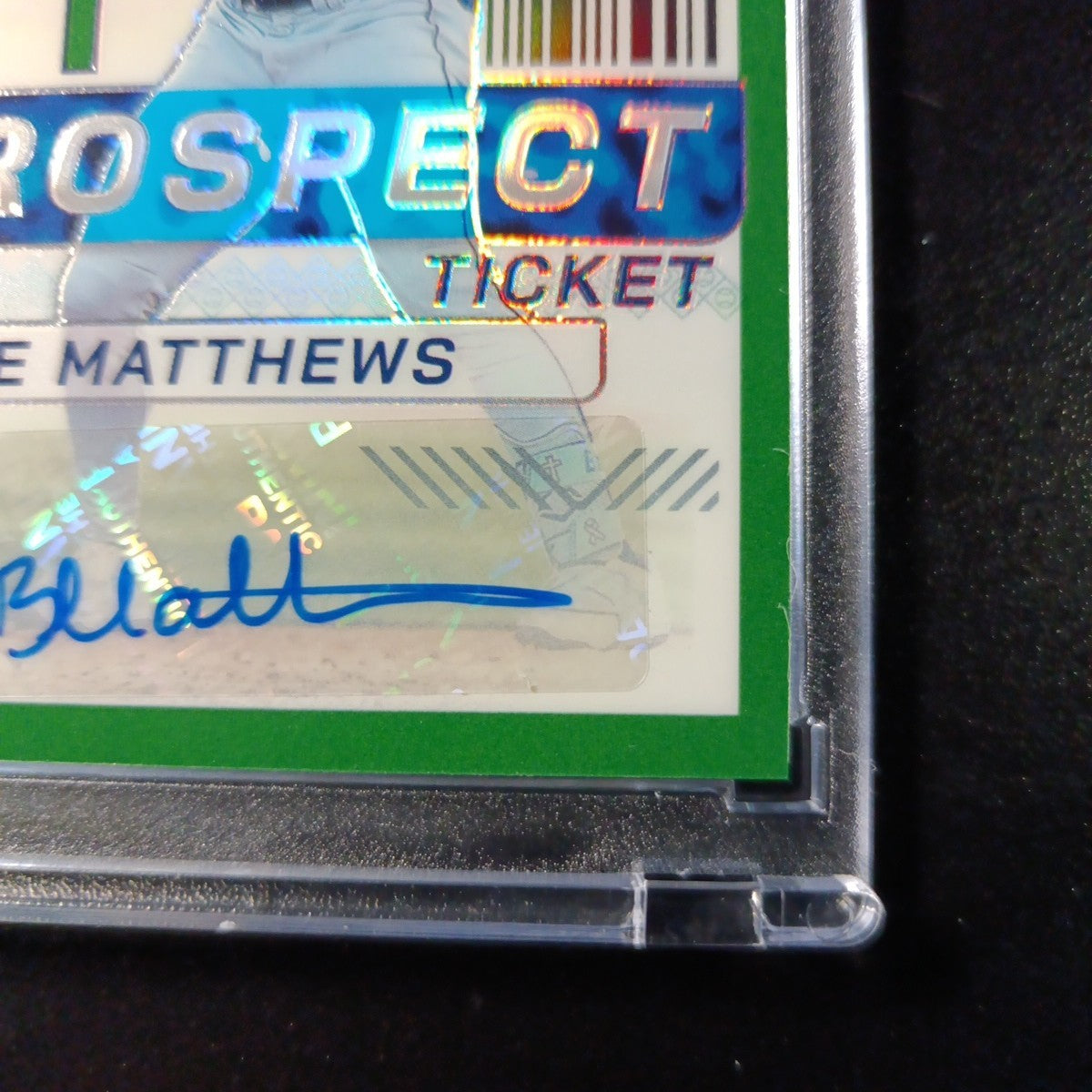 Super Rare Green Prizm Auto Brice Matthews Panini Prospect Rookie Baseball Card