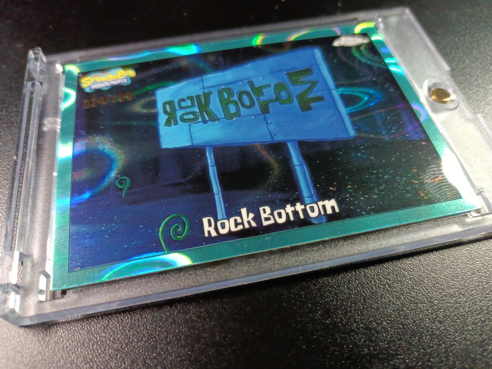 SpongeBob 24/199 Rock Bottom Aqua Lava Refractor Card Topps Chrome /199